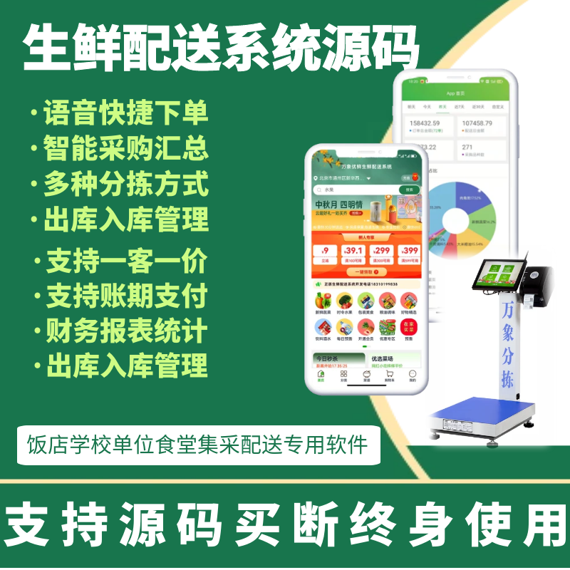 万象生鲜配送系统 生鲜管理软件 蔬菜配送小程序分拣管理软件源码-仙游若处无信息咨询商行